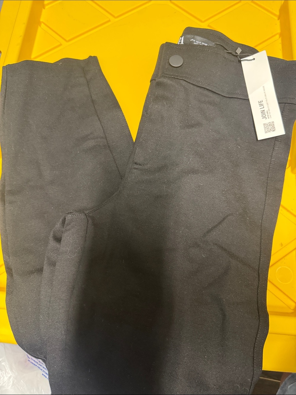 Zara Black High-Rise Ponte Trousers
